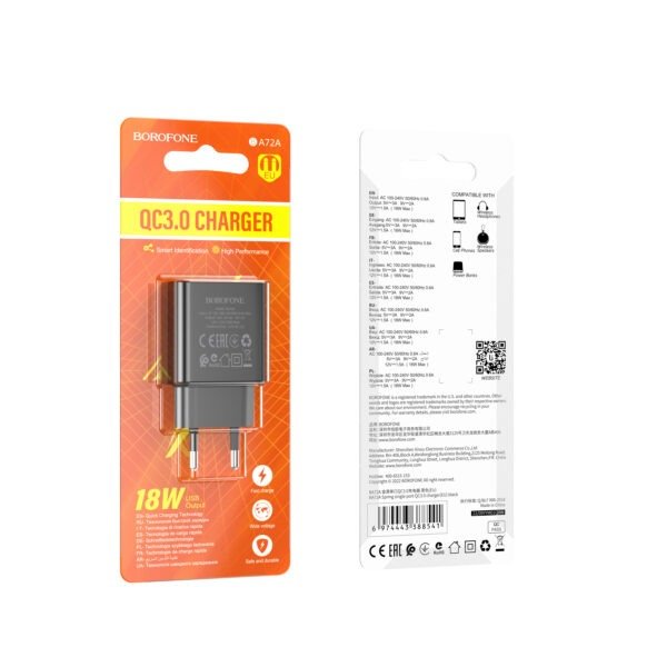 BA72A Spring single port QC3.0 charger(EU)