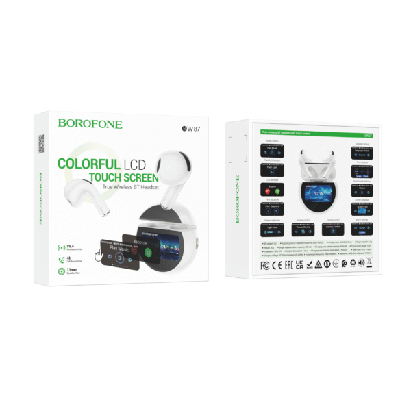 BW87 Mist true wireless BT headset with touch screen